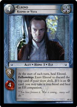 2003 Decipher Lord of the Rings Ents of Fangorn #6R15 Elrond, Keeper of Vilya Front