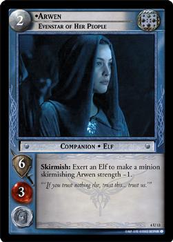 2003 Decipher Lord of the Rings Ents of Fangorn #6U13 Arwen, Evenstar of Her People Front