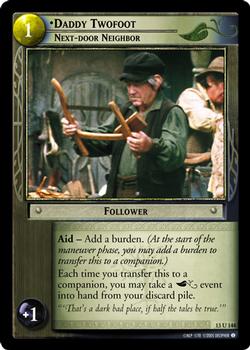 2005 Decifer Lord of the Rings CCG: Bloodlines #13U144 Daddy Twofoot, Next-door Neighbor Front