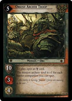 2007 Decipher Lord of the Rings CCG: Treachery and Deceit #18U86 Orkish Archer Troop Front