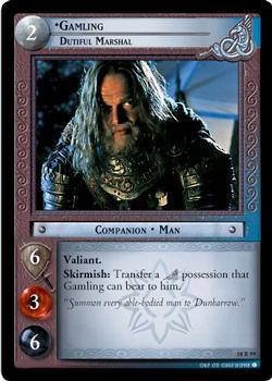 2007 Decipher Lord of the Rings CCG: Treachery and Deceit #18R99 Gamling, Dutiful Marshal Front