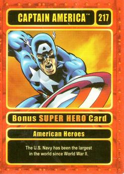 2003 Genio Marvel - Bonus Super Hero Gold Border #217 Captain America Front