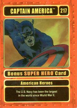 2003 Genio Marvel - Bonus Foil Super Hero Gold Border #217 Captain America Front