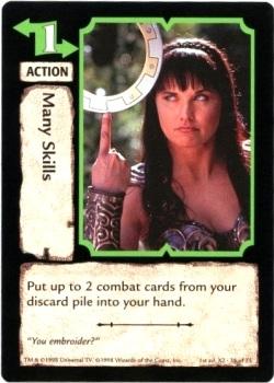 1998 Xena: Warrior Princess TCG Series II BattleCry #35 Many Skills Front