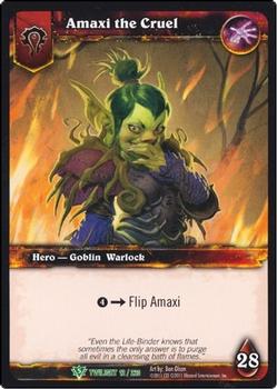 2011 Cryptozoic World of Warcraft Twilight of the Dragon #12 Amaxi the Cruel Front