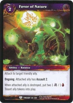 2011 Cryptozoic World of Warcraft Twilight of the Dragon #30 Favor of Nature Front