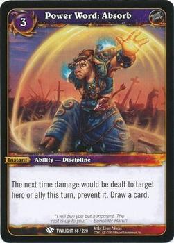 2011 Cryptozoic World of Warcraft Twilight of the Dragon #66 Power Word: Absorb Front