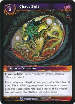 2011 Cryptozoic World of Warcraft Twilight of the Dragon #86 Chaos Bolt Front