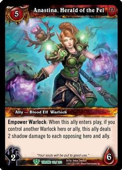 2012 Cryptozoic World of Warcraft Throne of the Tides #141 Anastina, Herald of the Fel Front