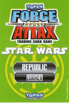 2011 Topps Star Wars Force Attax Series 2 #72 Tee Watt Kaa Back