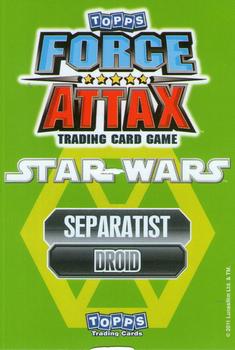2011 Topps Star Wars Force Attax Series 2 #99 AAT Driver Battle Droid Back