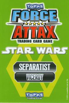 2011 Topps Star Wars Force Attax Series 2 #102 Nute Gunray Back