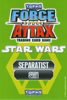 2011 Topps Star Wars Force Attax Series 2 #113 Darth Sidious Back