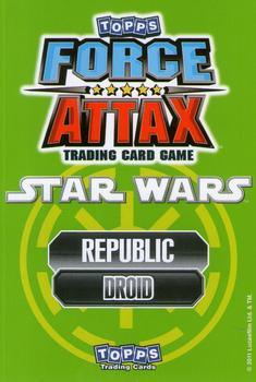 2011 Topps Star Wars Force Attax Series 2 #205 R2-D2 Back