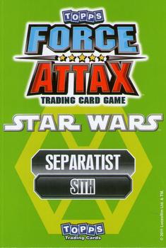 2011 Topps Star Wars Force Attax Series 2 #207 Count Dooku Back
