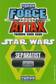 2011 Topps Star Wars Force Attax Series 2 #211 Super Battle Droid Back