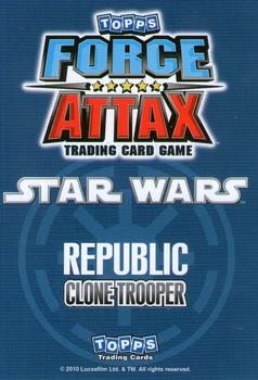 2010 Topps Star Wars Force Attax Series 1 #38 Clone Trooper Waxer Back