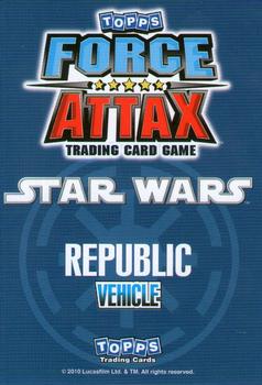 2010 Topps Star Wars Force Attax Series 1 #50 Kit Fisto's Jedi Starfighter Back