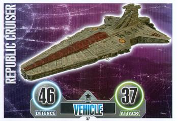 2010 Topps Star Wars Force Attax Series 1 #57 Republic Cruiser Front