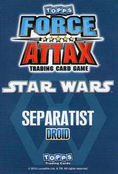 2010 Topps Star Wars Force Attax Series 1 #66 Rocket Battle Droid Back