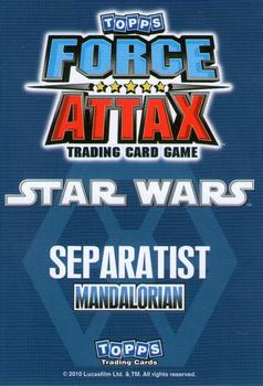 2010 Topps Star Wars Force Attax Series 1 #69 Mandalorian Warrior Back
