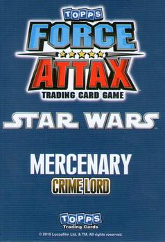 2010 Topps Star Wars Force Attax Series 1 #91 Jabba The Hutt Back