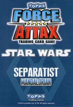 2010 Topps Star Wars Force Attax Series 1 #117 Pre Vizsla & Mandalorian Warrior Back