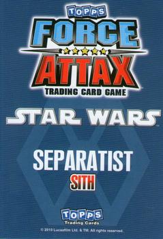 2010 Topps Star Wars Force Attax Series 1 #164 Asajj Ventress Back