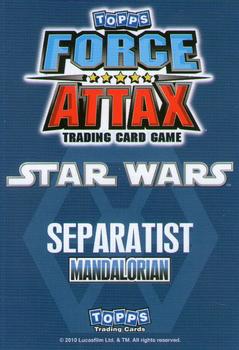 2010 Topps Star Wars Force Attax Series 1 #166 Pre Vizsla Back