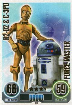 2010 Topps Star Wars Force Attax Series 1 #183 R2-D2 & C-3PO Front