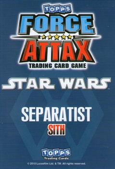 2010 Topps Star Wars Force Attax Series 1 #187 General Grievous Back
