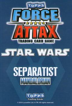 2010 Topps Star Wars Force Attax Series 1 #188 Pre Vizsla Back