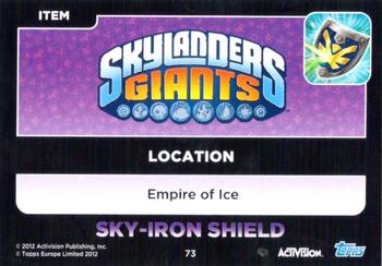 2012 Topps Skylanders Giants #73 Sky-Iron Shield Back
