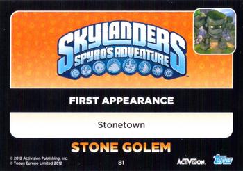2012 Topps Skylanders Giants #81 Stone Golem Back