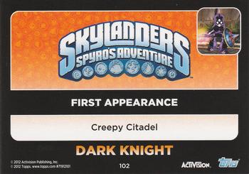 2012 Topps Skylanders Giants #102 Dark Knight Back