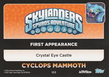 2012 Topps Skylanders Giants #103 Cyclops Mammoth Back