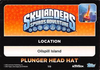 2012 Topps Skylanders Giants #119 Plunger Head Hat Back