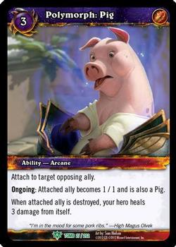 2012 Cryptozoic World of Warcraft Tomb of the Forgotten #27 Polymorph: Pig Front