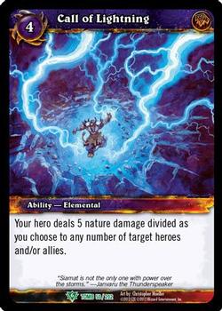 2012 Cryptozoic World of Warcraft Tomb of the Forgotten #50 Call of Lightning Front