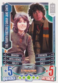 2013 Topps Alien Attax Doctor Who 50th Anniversary Edition - Companions #C4 The Fourth Doctor & Sarah Jane Smith Front