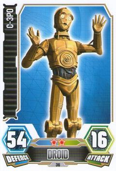 2012 Topps Star Wars Force Attax Series 3 #36 C-3PO Front