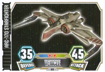2012 Topps Star Wars Force Attax Series 3 #63 ARC-170 Starfighter Front