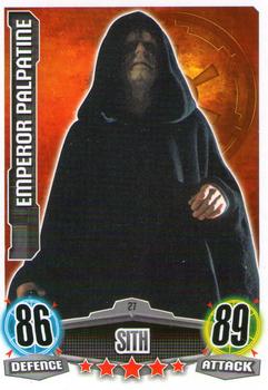 2012 Topps Star Wars Force Attax Movie Edition Series 1 #27 Emperor Palpatine Front
