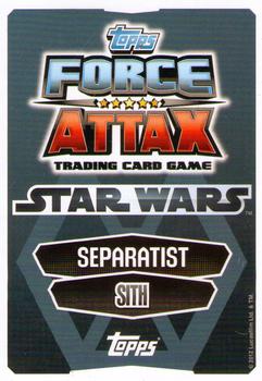 2012 Topps Star Wars Force Attax Movie Edition Series 1 #123 Darth Sidious Back