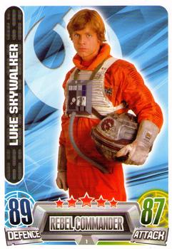 2013 Topps Force Attax Star Wars Movie Edition Series 2 #1 Luke Skywalker Front