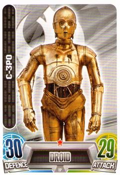 2013 Topps Force Attax Star Wars Movie Edition Series 2 #17 C-3PO Front