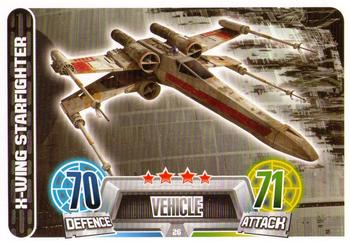2013 Topps Force Attax Star Wars Movie Edition Series 2 #26 X-Wing Starfighter Front