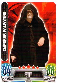 2013 Topps Force Attax Star Wars Movie Edition Series 2 #34 Emperor Palpatine Front