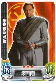 2013 Topps Force Attax Star Wars Movie Edition Series 2 #113 Bail Organa Front