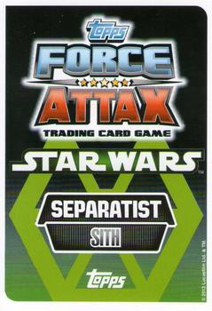 2013 Topps Force Attax Star Wars Movie Edition Series 2 #134 Darth Sidious Back